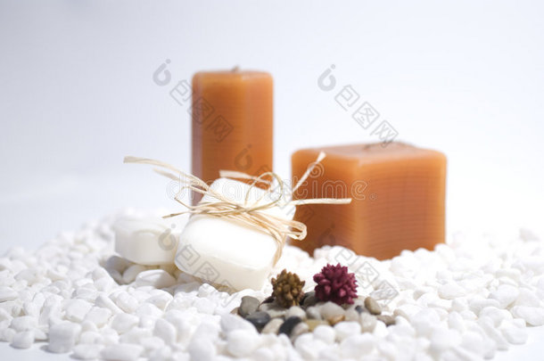 水疗禅宗蜡烛和香皂