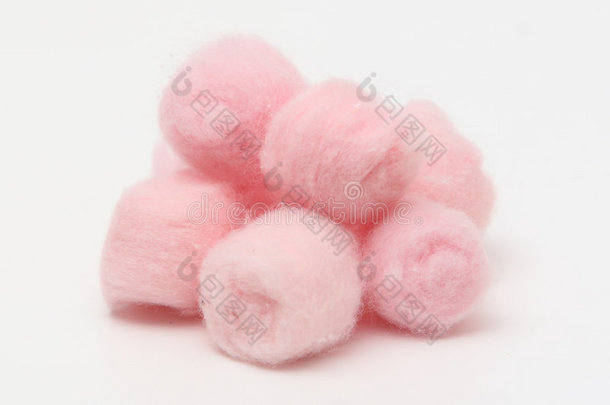粉色卫生棉球