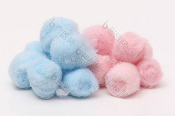 蓝粉色卫生棉球