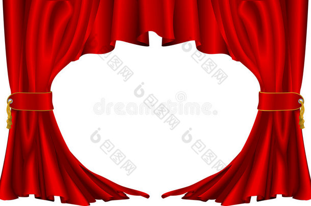 红色剧院式窗帘