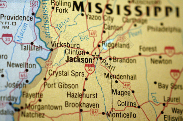 密西西比州杰克逊地图