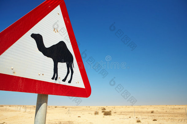 骆驼警示牌