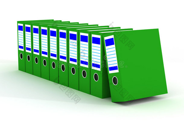 带文档的绿色文件夹行