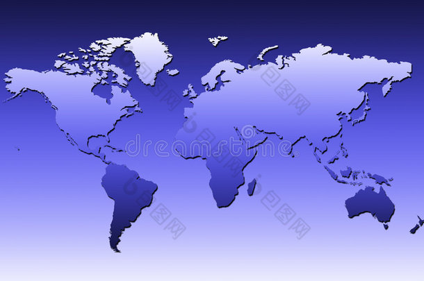 蓝色世界地图