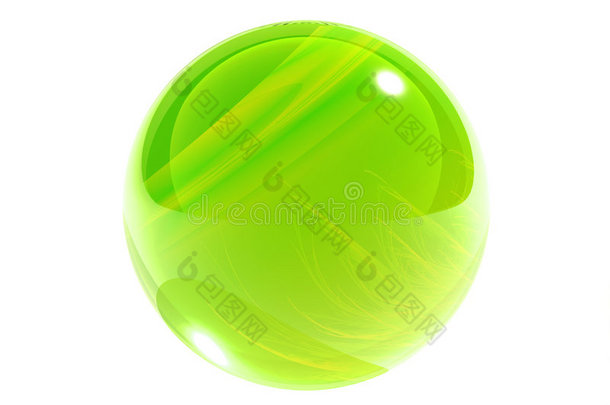 亮绿色玻璃球