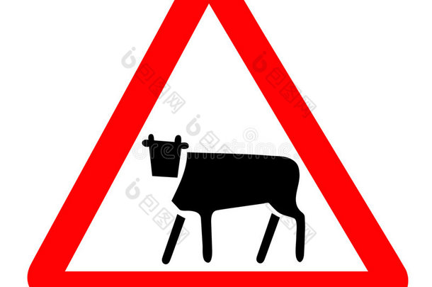 奶牛警示牌