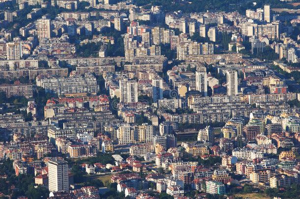 拥挤的城市建筑