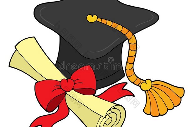 毕业帽和卷轴