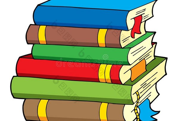 一堆各式各样的彩色书籍