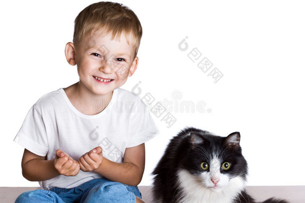 小男孩和大猫