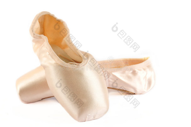 白色隔离芭蕾舞鞋