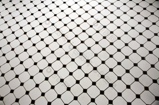 黑白瓷砖地板