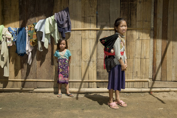 老挝<strong>苗族</strong>姑娘和哥哥