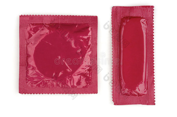 白色方形和矩形粉色避孕套