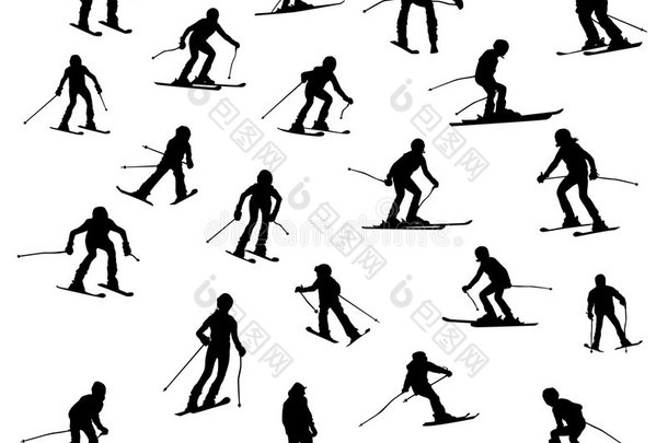 21名滑雪者