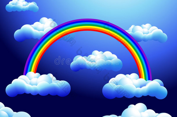 彩虹在云里