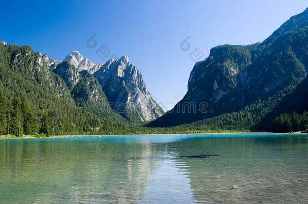 多比亚科湖，意大利，蒂罗尔，阿尔卑斯山