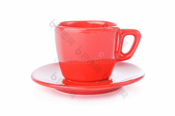 红咖啡杯碟