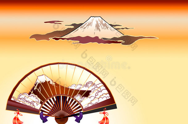 富士山折扇