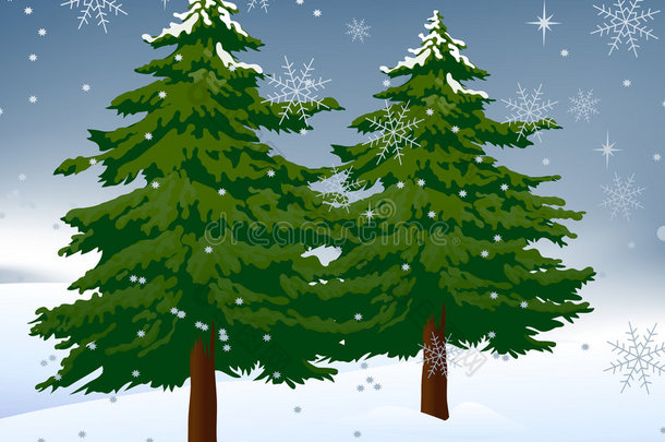 树和雪