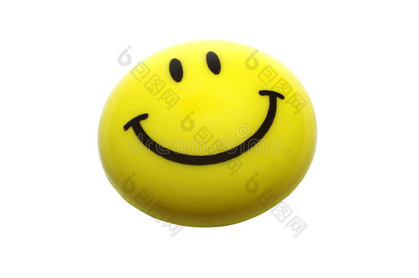 笑脸笑脸图标磁铁隔离在白色背景塑料别针表情符号情感黄色特写镜头