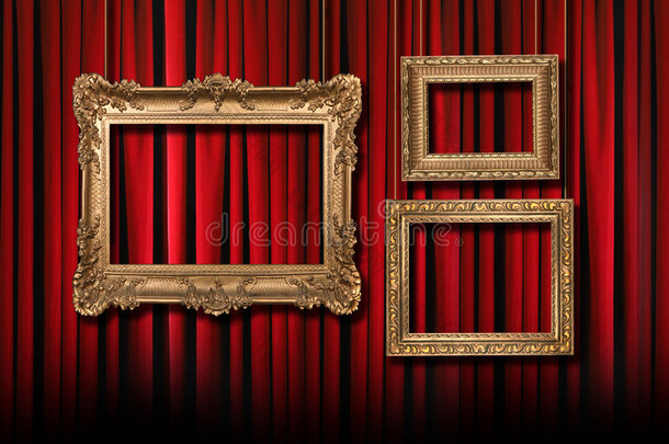 红色舞台剧院窗帘