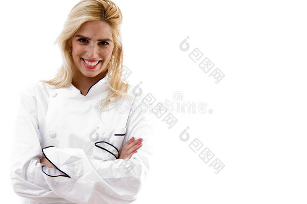 女厨师摆姿势前视图