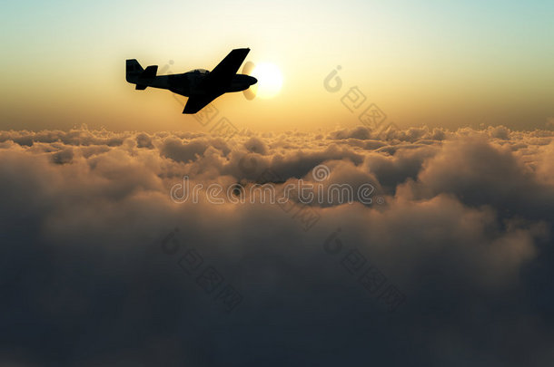 云层上的飞机