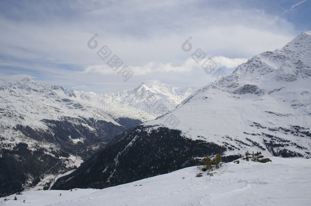 冬季的意大利阿尔卑斯山