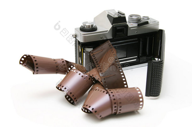 带胶卷条的老式胶卷相机