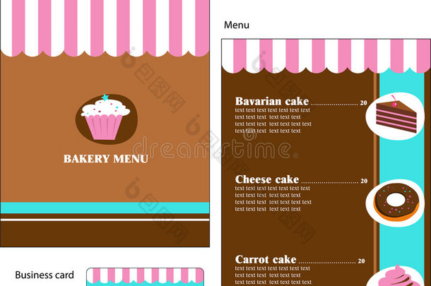 面包店和餐厅菜单模板设计