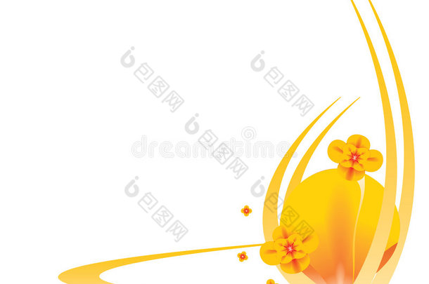 橙色花卉背景5