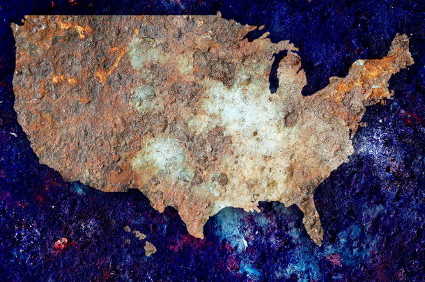<strong>锈迹</strong>斑斑的美国地图