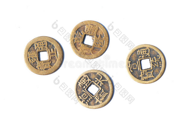 中国古代四枚铜币