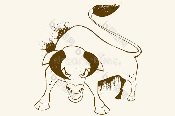 愤怒的公牛插图