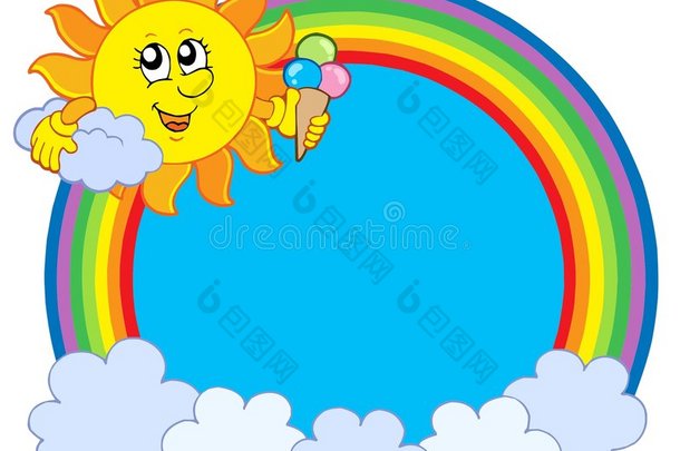 彩虹圈冰淇淋太阳