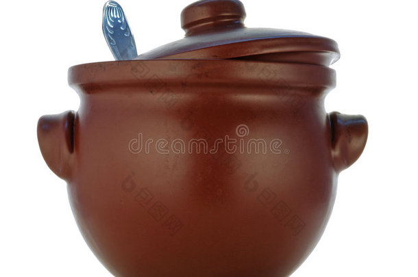 用<strong>耐热</strong>陶瓷制成的棕色平底锅