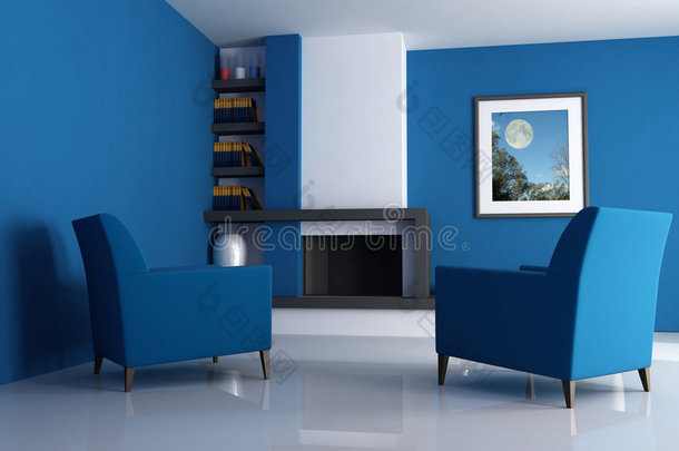 蓝色安慰当代的沙发设计