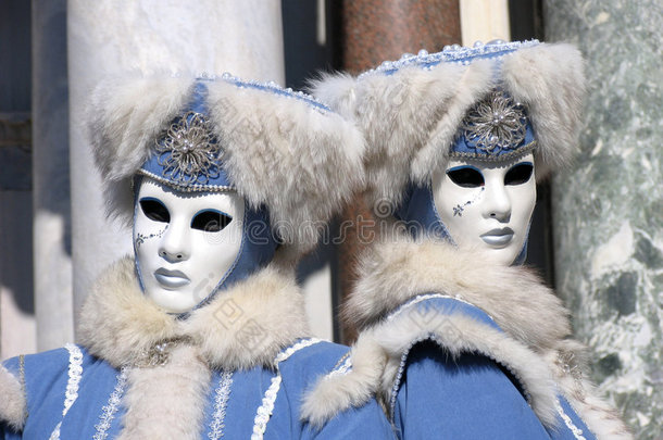 意大利，威尼斯狂欢节：愤怒的双胞胎