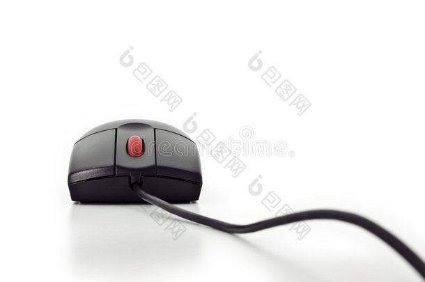 红轮黑色电脑鼠标