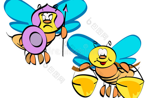 夫妻蜜蜂插画