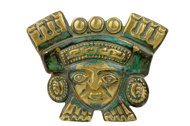 秘鲁古代礼仪面具，白色隔离
