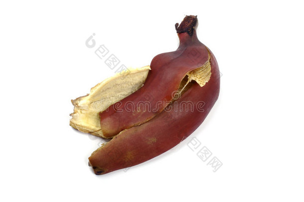 香蕉皮隔离白底红果食品皮肤危险垃圾健康滑有机事故热带特写