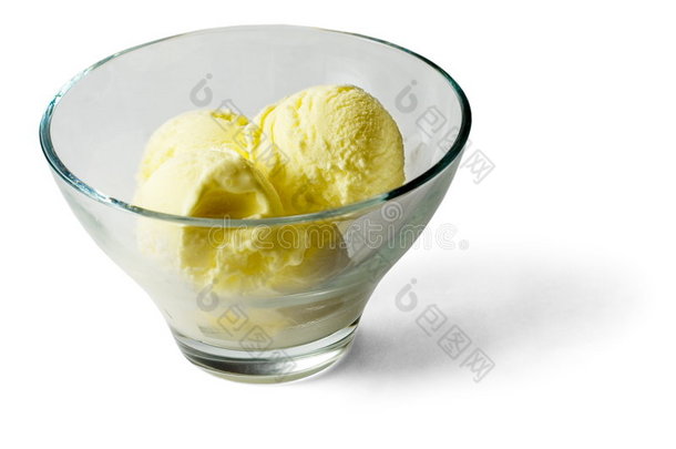 透明玻璃淡黄色冰淇淋球