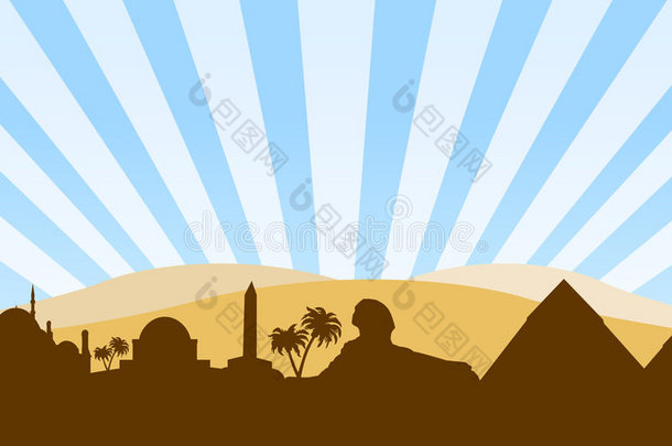 埃及地标旅游背景