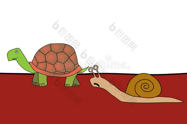 蜗牛和乌龟赛跑