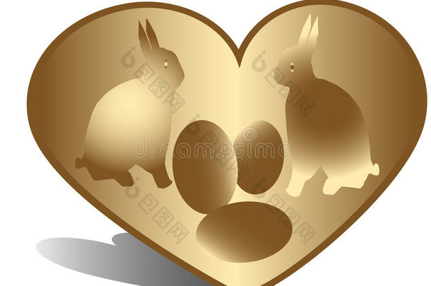 果仁心，兔子，鸡蛋