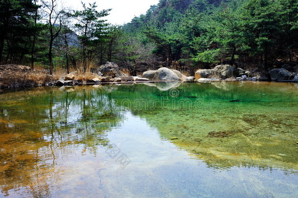 在湖水里