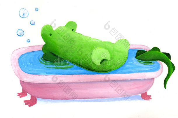 鳄鱼在洗澡