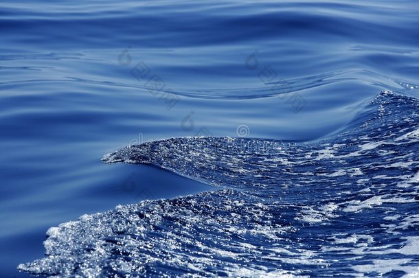 蓝水纹理，波浪泡沫，动作，海洋